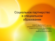 Социальное партнерство в специальном образовании