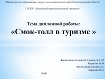 Тема дипломной работы:  Смок- толл в туризме