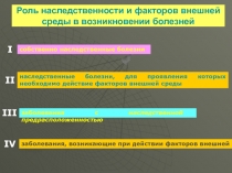 Роль наследственности и факторов внешней среды в возникновении болезней