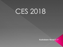 Kozhabaev Renat T-17
CES 2018