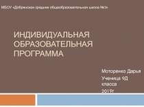 Индивидуальная образовательная программа