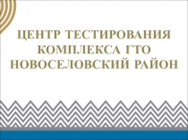 ЦЕНТР ТЕСТИРОВАНИЯ КОМПЛЕКСА ГТО
НОВОСЕЛОВСКИЙ РАЙОН