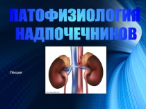 ПАТОФИЗИОЛОГИЯ
НАДПОЧЕЧНИКОВ
Лекция