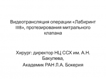 Видеотрансляция операции Лабиринт IIIB , протезирования митрального