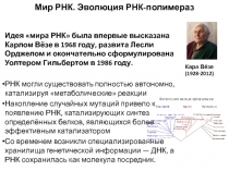 Мир РНК. Эволюция РНК - полимераз