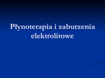 Płynoterapia i zaburzenia elektrolitowe