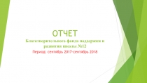 ОТЧЕТ Благотворительного фонда поддержки и развития школы №12