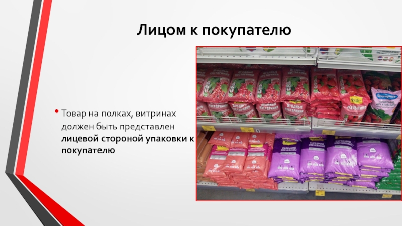 Покажи продукцию. Товар лицом к покупателю. Принципы выкладки товаров. Правило лицом к покупателю мерчандайзинг. Расположение товара на витрине.