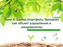 Тема 4. Бренд (портфель брендов) как объект управления в имиджелогии