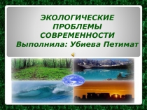 ЭКОЛОГИЧЕСКИЕ
ПРОБЛЕМЫ
СОВРЕМЕННОСТИ
Выполнила: Убиева Петимат