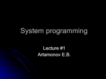 System programming