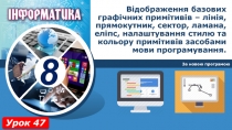 Відображення базових графічних примітивів – лінія, прямокутник, сектор, ламана,