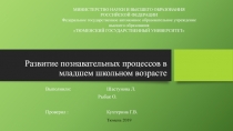 Развитие познавательных процессов в младшем школьном возрасте