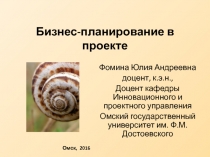 Бизнес-планирование в проекте