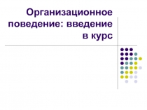 Организационное поведение: введение в курс