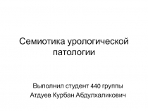 Семиотика урологической патологии