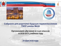 Собрание для родителей будущих первоклассников ГБОУ школы №630 Организация