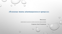 Основные типы адаптационного процесса