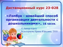 Дистанционный курс 23-028
Лэпбук - новейший способ организации деятельности с