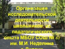 Организация исследовательской деятельности школьников: из педагогического