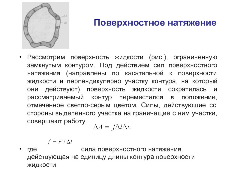 Сила поверхностного натяжения презентация