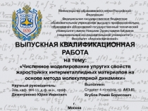 Выпускная квалификационная работа на тему: Численное моделирование упругих
