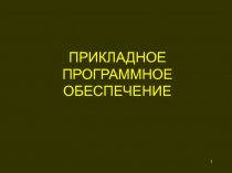 ПРИКЛАДНОЕ ПРОГРАММНОЕ ОБЕСПЕЧЕНИЕ