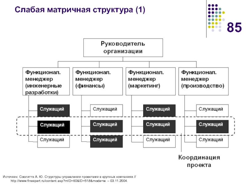 Какая организационная структура применяется для крупных проектов матричная проектная функциональная