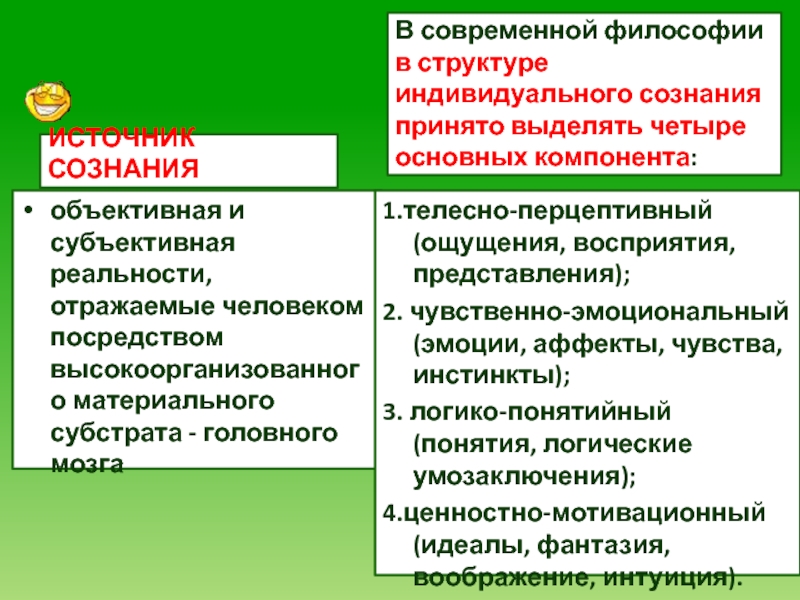 Источники сознания в философии. Источник сознания. Понятие о структуре субъективной реальности.. Материальная Субстратная основа сознания.