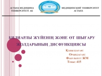 билиарлы жүйенің және өт шығару жолдарының дисфункциясы Қабылдаған: Орындаған:
