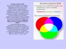 Колірна модель RGB
Для того щоб ми змогли що-небудь побачити, потрібне світло