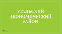 9 класс
УРАЛЬСКИЙ
ЭКОНОМИЧЕСКИЙ
РАЙОН