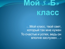 Мой 5 Б класс