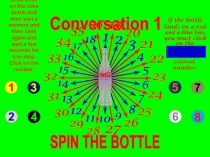 SPIN THE BOTTLE
Conversation 1
1
2
3
4
5
6
7
8
Click once on the coke bottle