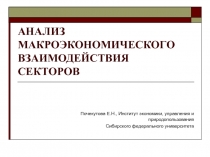 АНАЛИЗ МАКРОЭКОНОМИЧЕСКОГО ВЗАИМОДЕЙСТВИЯ СЕКТОРОВ