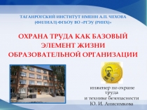 Таганрогский институт имени А.П. Чехова ( филиал) ФГБОУ ВО РГЭУ (РИНХ) Охрана