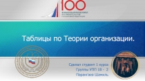 Таблицы по Теории организации