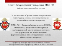 Санкт-Петербургский университет МВД РФ
Кафедра организации работы полиции
По