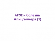 APOE и болезнь Альцгеймера (1)
