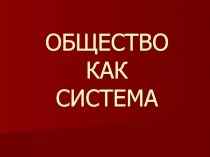 ОБЩЕСТВО КАК СИСТЕМА