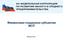 Финансовая поддержка субъектов МСП