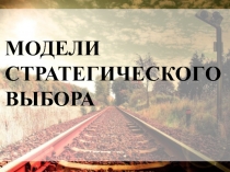 МОДЕЛИ СТРАТЕГИЧЕСКОГО ВЫБОРА
1