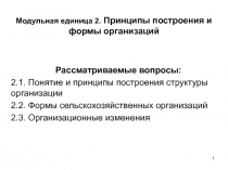 Модульная единица 2. Принципы построения и формы организаций