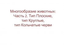 Многообразие животных: Часть 2. Тип Плоские, тип Круглые, тип Кольчатые черви