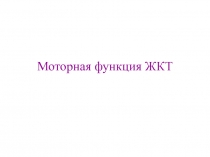 Моторная функция ЖКТ