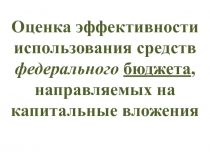 Оценка эффективности использования средств федерального бюджета, направляемых