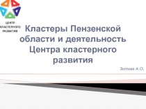 Кластеры Пензенской области и деятельность Центра кластерного развития