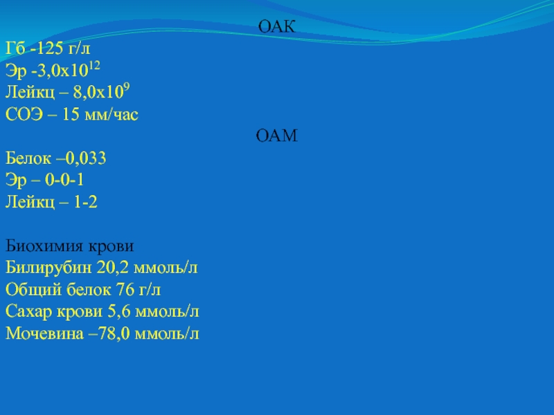 Л общее. Hb145 г_л. Эр - 4,1х1012. 45п см3 это.