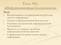 Тема №1. Информационная безопасность