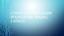 Структура обучения японскому языку, 5 класс